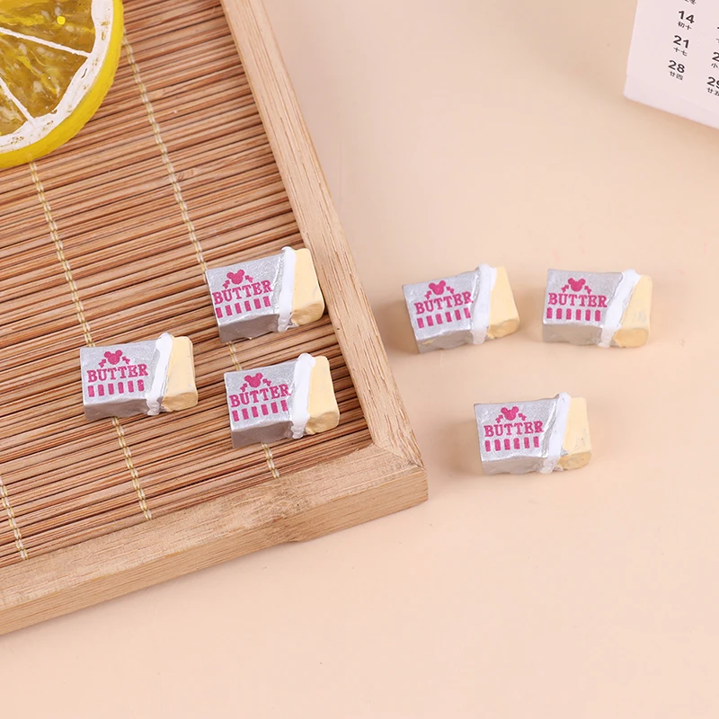 6Pcs Simulation Food Butter Miniature Pretend Play Kitchen Diy Bread Set Toy Breakfast Tableware Doll House Accessories