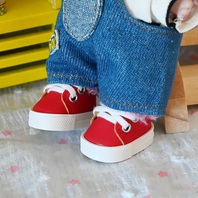Scarpe Labubu per scarpe da ginnastica per bambole BJD 1/6 Scarpe da bambola in vinile da 17 cm Scarpe da bambola in cotone da 10 cm Calzature casual sportive