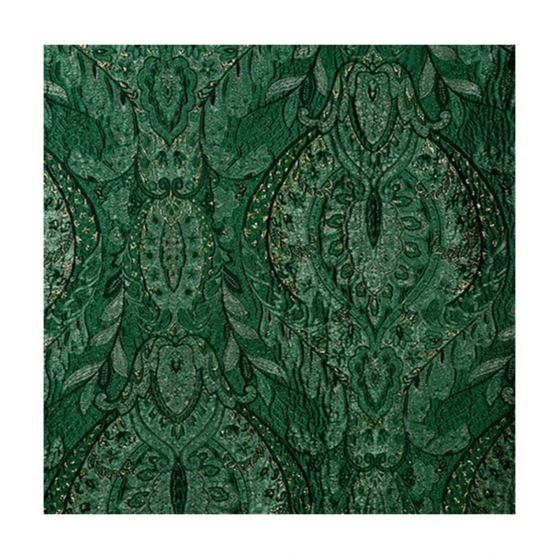 Bright Silk-blend Jacquard Fabric Polyester Material Vintage Texture Floral Embossed Coat Designer Diy Sewing Fabrics Per Meter