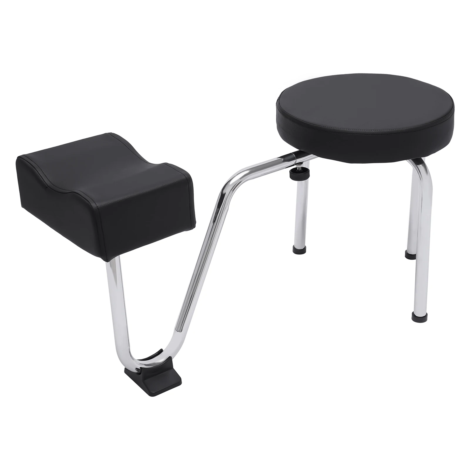 Adjustable Work Bench Stool, Height and Footrest Adjustable, Soft Cushioned Seat, Durable Iron and PVC, Ideal for Shop or Worksh