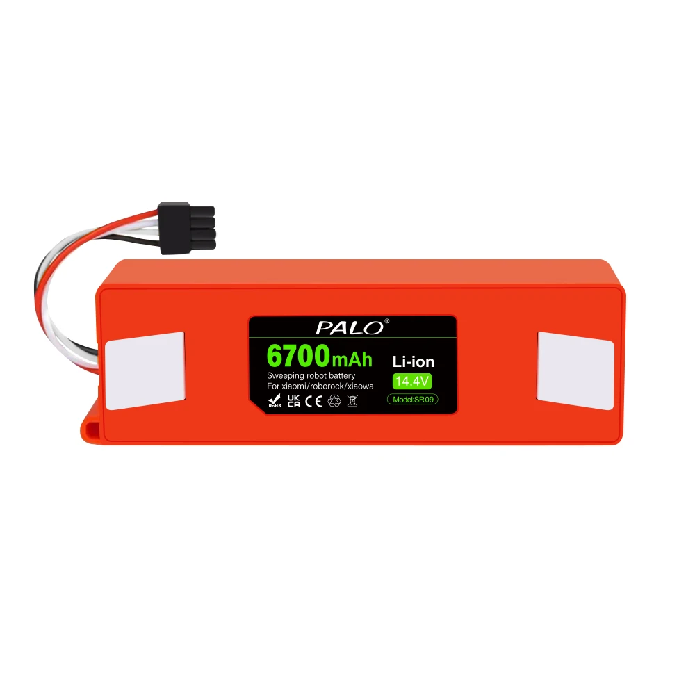14.4V 6700mAh Robotic Vacuum Cleaner Replacement Battery For Xiaomi Roborock S55 S60 S65 S50 S51 S5 MAX S6 Parts BRR-2P4S-5200S