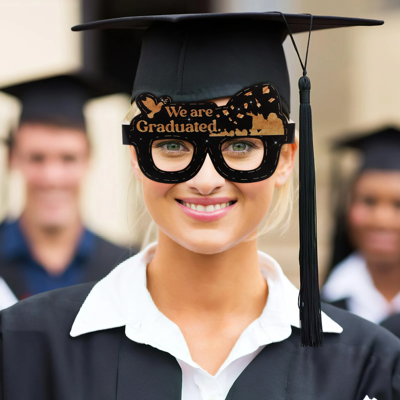 مجموعة زينة نظارات التخرج مكونة من 10 قطع، دعائم كابينة تصوير ممتعة، مستلزمات الحفلات لحفلات مواسم التخرج #1