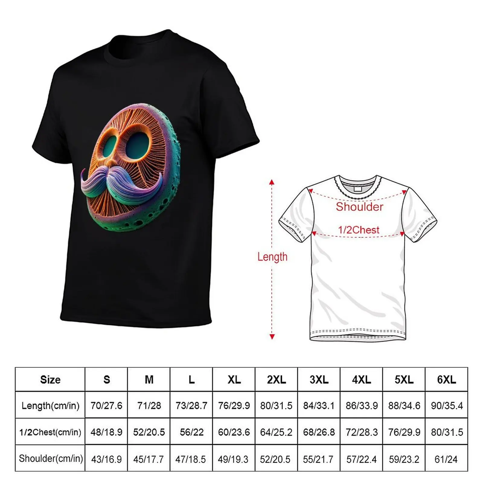 Real Mustachio T-Shirt, Summer Casual Cotton Tee, Oversized Streetwear Tops, Vintage Graphic Print, Loose Fit Short Sleeve