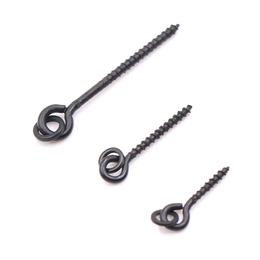 20pcs Carp Fishing Accessories Fishing Bait Boilie Screws With Round Ring Swivels For Hair Rig Fishing Hook Terminal Tackle