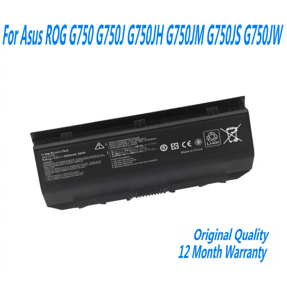 

New A42-G750 Laptop Battery For Asus ROG G750 G750J G750JH G750JM G750JS G750JW G750JX G750JZ Series 15V 88WH 5900mAh