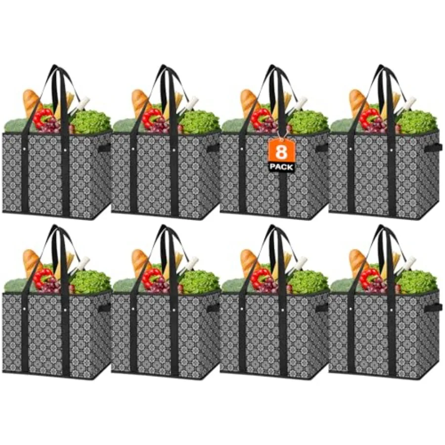 

Многоразовые сумки для продуктов, 8 штук, большие водонепроницаемые сумки-тоут для покупок, складные сумки для одежды, обуви и пикников
