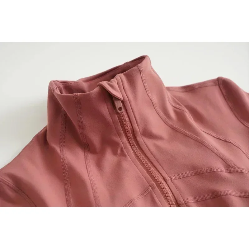 Veste zippée en nylon à manches longues pour femme, haut de jogging de yoga, veste de course, veste Smile, automne, hiver