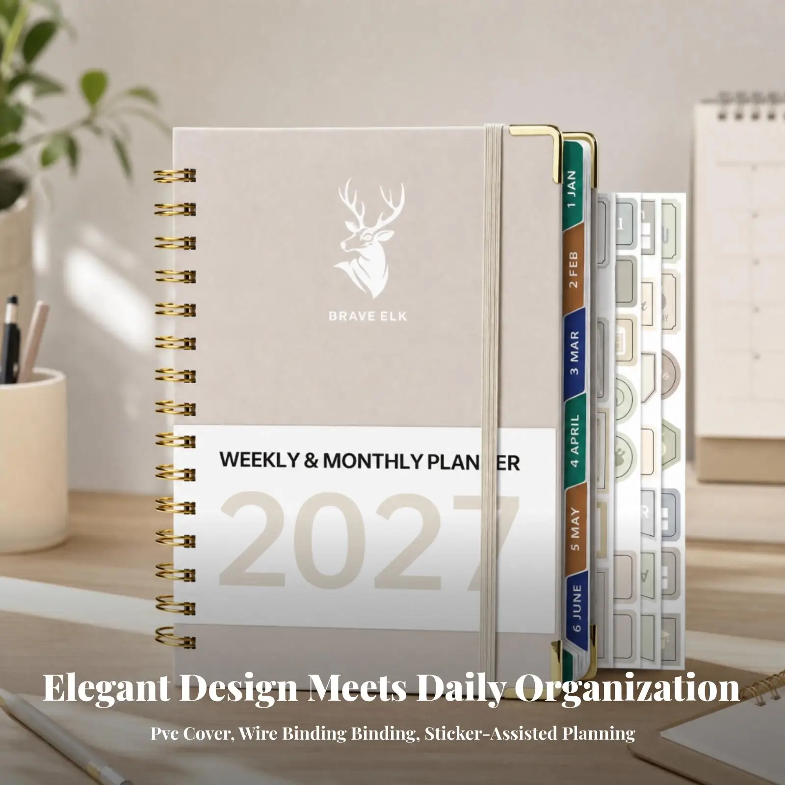 Sturdy Coil Bound Daily Planner with PVC Protective Cover for Commuter Use and Detailed Appointment Arrangement