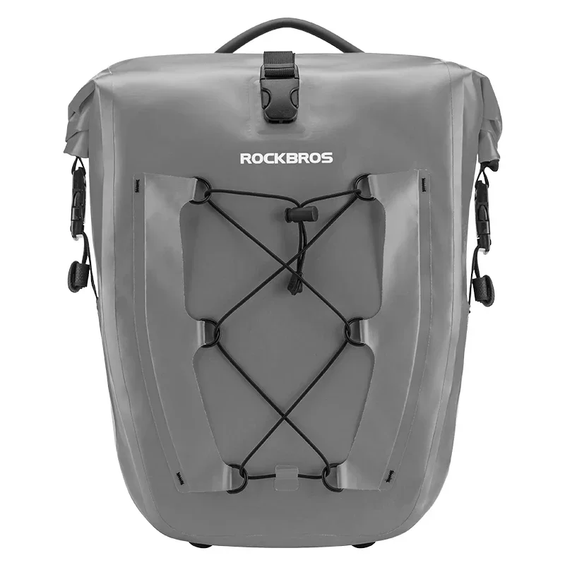 ROCKBROS Waterproof 25L Bike Rack Bag Travel Cycling Bag Basket PVC Bicycle Rear Rack Tail Seat Trunk Bag 1PCS image 3