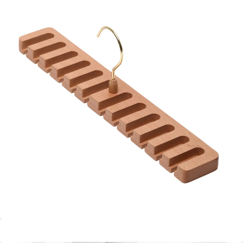 1pc Multifunctional Solid Wood Belt Storage Rack For Hanging Ties, Belt And Scarf Hanging Rack