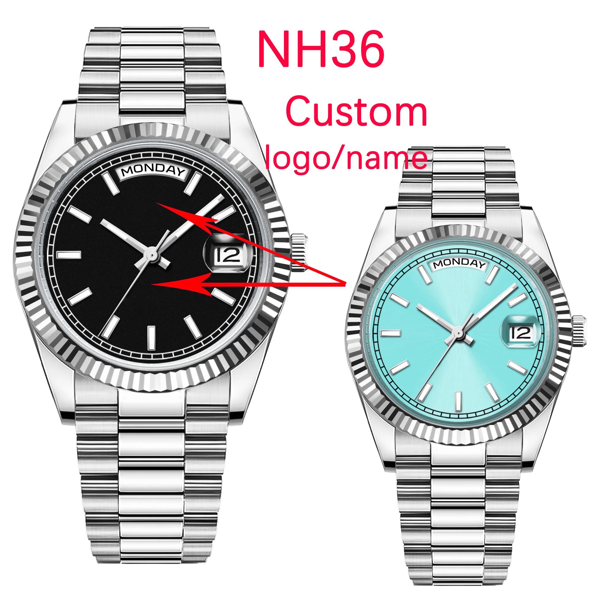 นาฬิกาข้อมือจักรกลดีไซน์ใหม่ ขนาด 36/39 มม. หน้าปัดสีดำ หรูหรา ระบบ NH36 10BARS กระจกแซฟไฟร์ กลไก st1644 สำหรับผู้ชาย