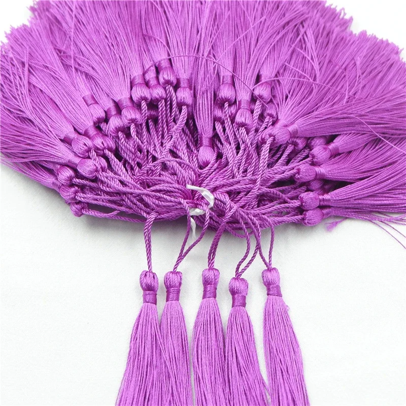 32/100Pcs 7CM Polyester Silk Tassel Fringe Brush Tassels Trim for Crafts DIY Jewelry Home Decor Embellish Curtains Accessories