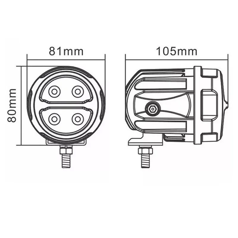 3 Inch Round 40W 6000K Nature White Super Bright Long-Range Driving Beam Off-Road LED Fog & Headlight for Motorcycle