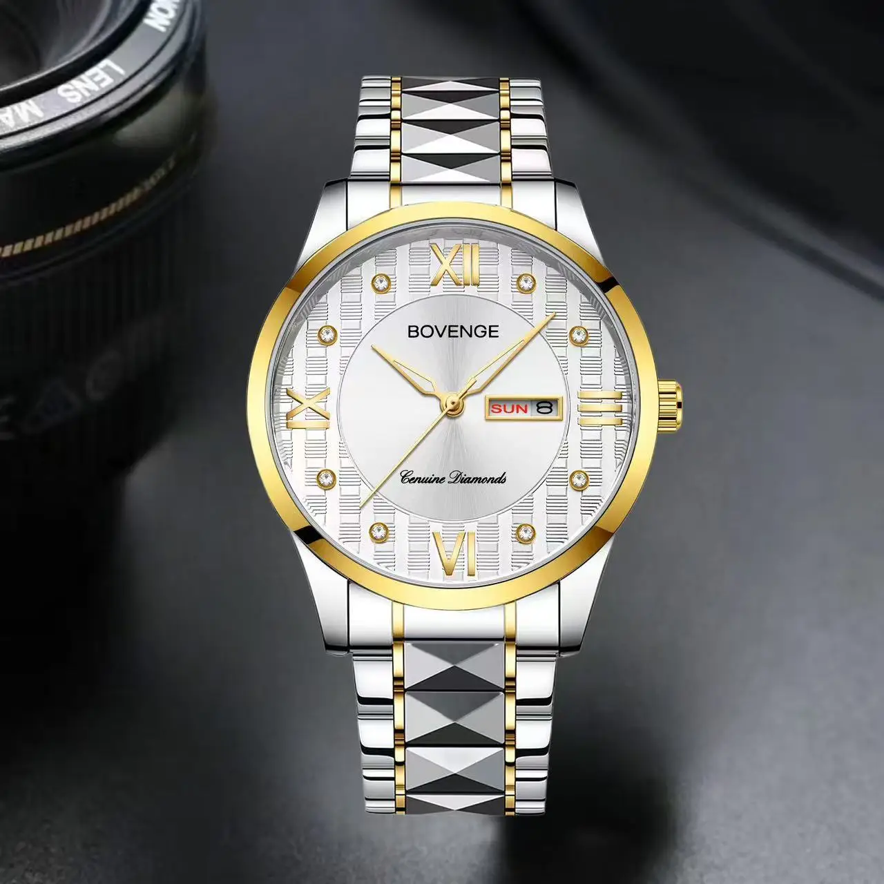 

Мужские роскошные кварцевые часы с квадратным блоком, дата, наручные часы из нержавеющей стали, водонепроницаемые