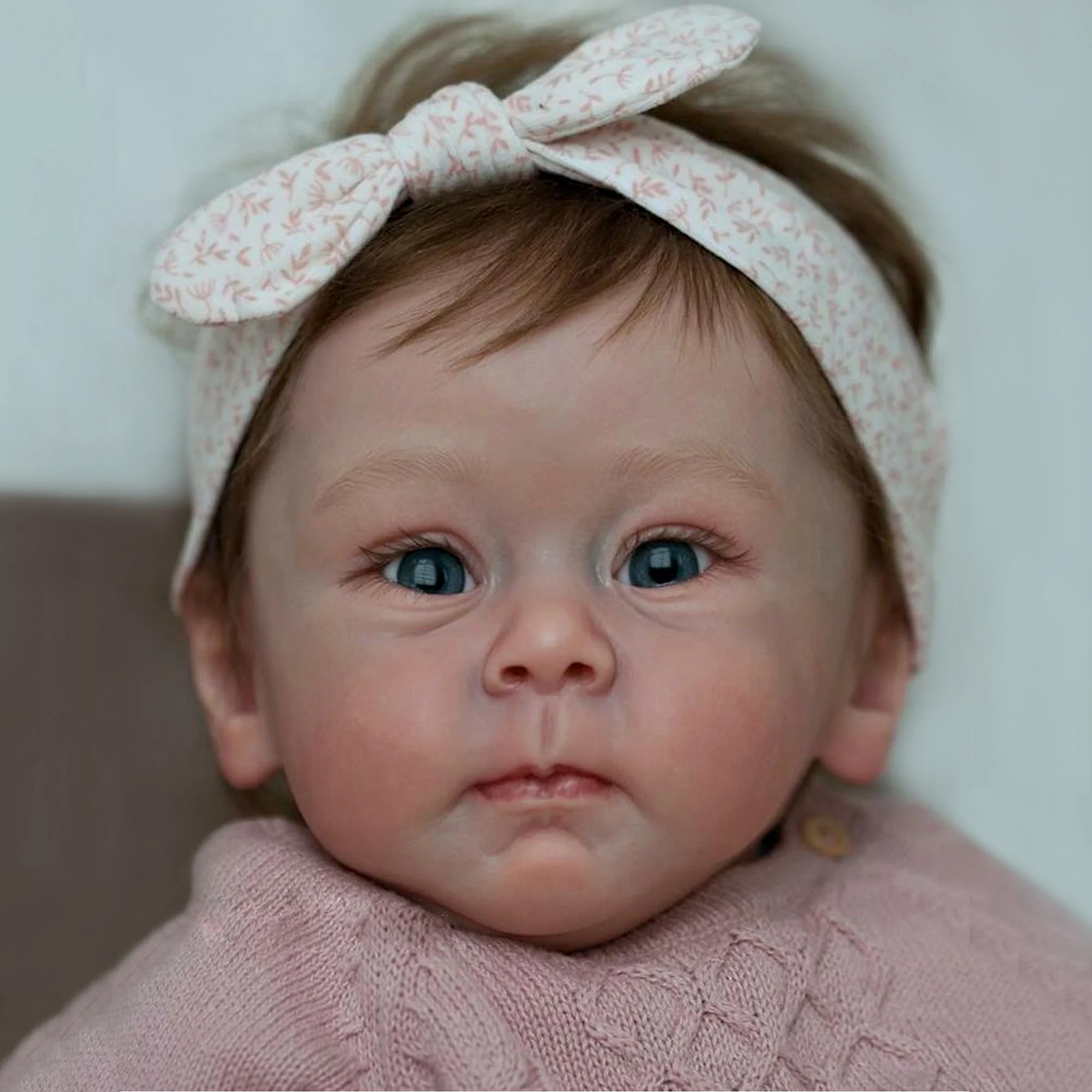 22 Inch Painted Huxley Reborn Doll Kits Open Eyes Handmade Bebe Rebron Lifelike Painted Newborn Doll Bonecas Infantil Meninas