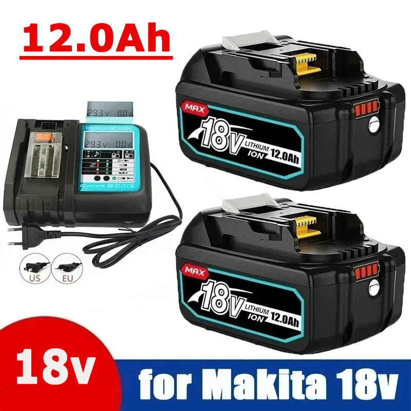 

WIth LED Charger BL1860 Rechargeable Battery 18V 12000mAh Lithium Ion for Makita 18v Battery 12Ah BL1840 BL1850 BL1830 BL1860