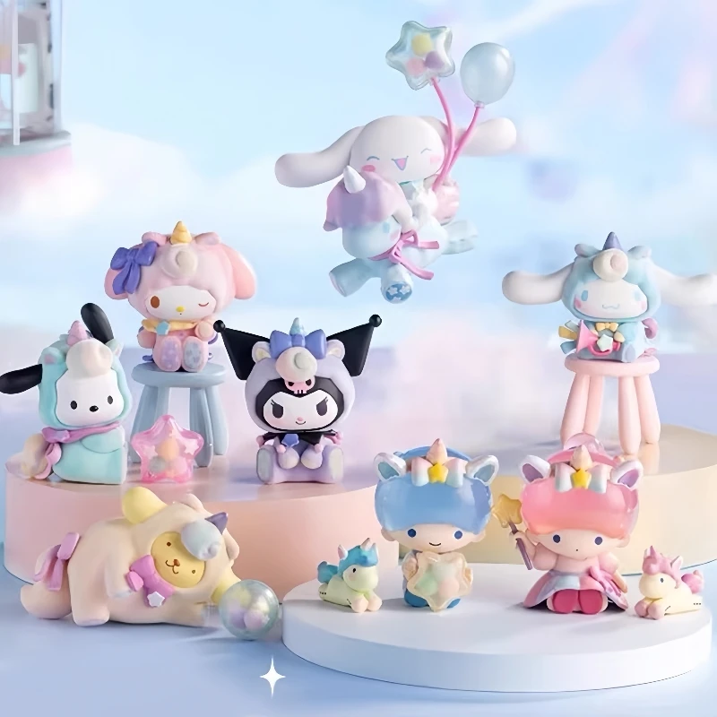 

Sanrio Fantasyland слепая коробка милый мультфильм Cinnamoroll Kuromi My Melody настольный орнамент коробка-сюрприз модель игрушки подарок на праздник