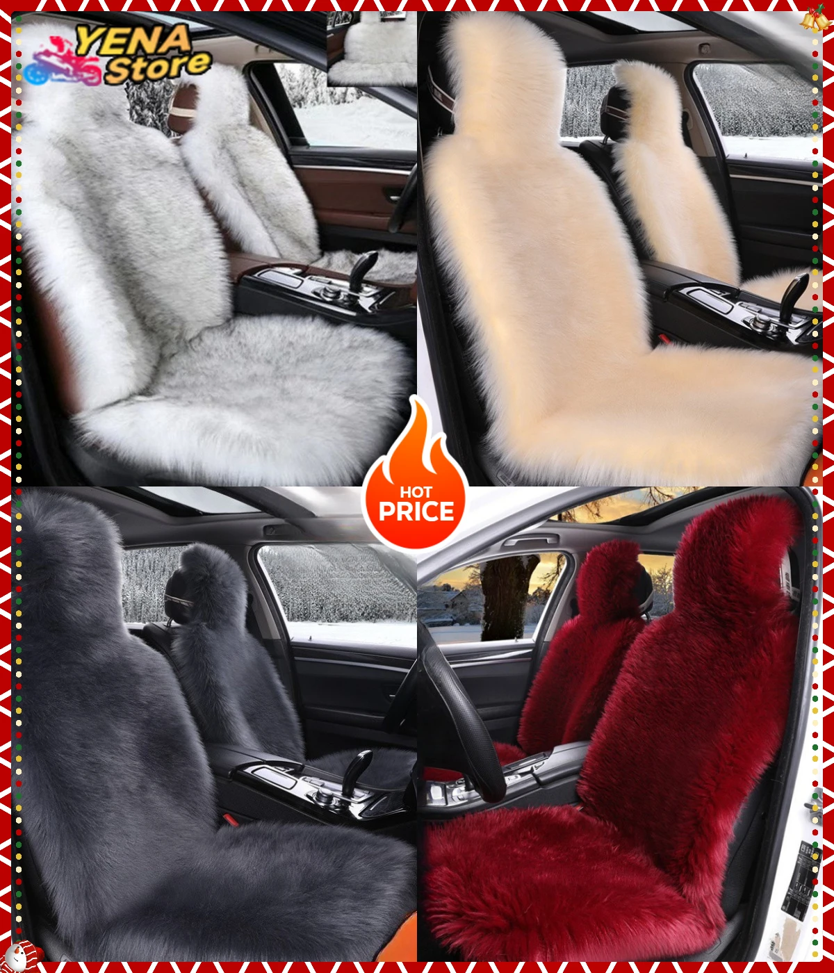 Warm plush extra large long wool imitation sheepskin car seat cover thick warm plush car faux fur seat cushion winter