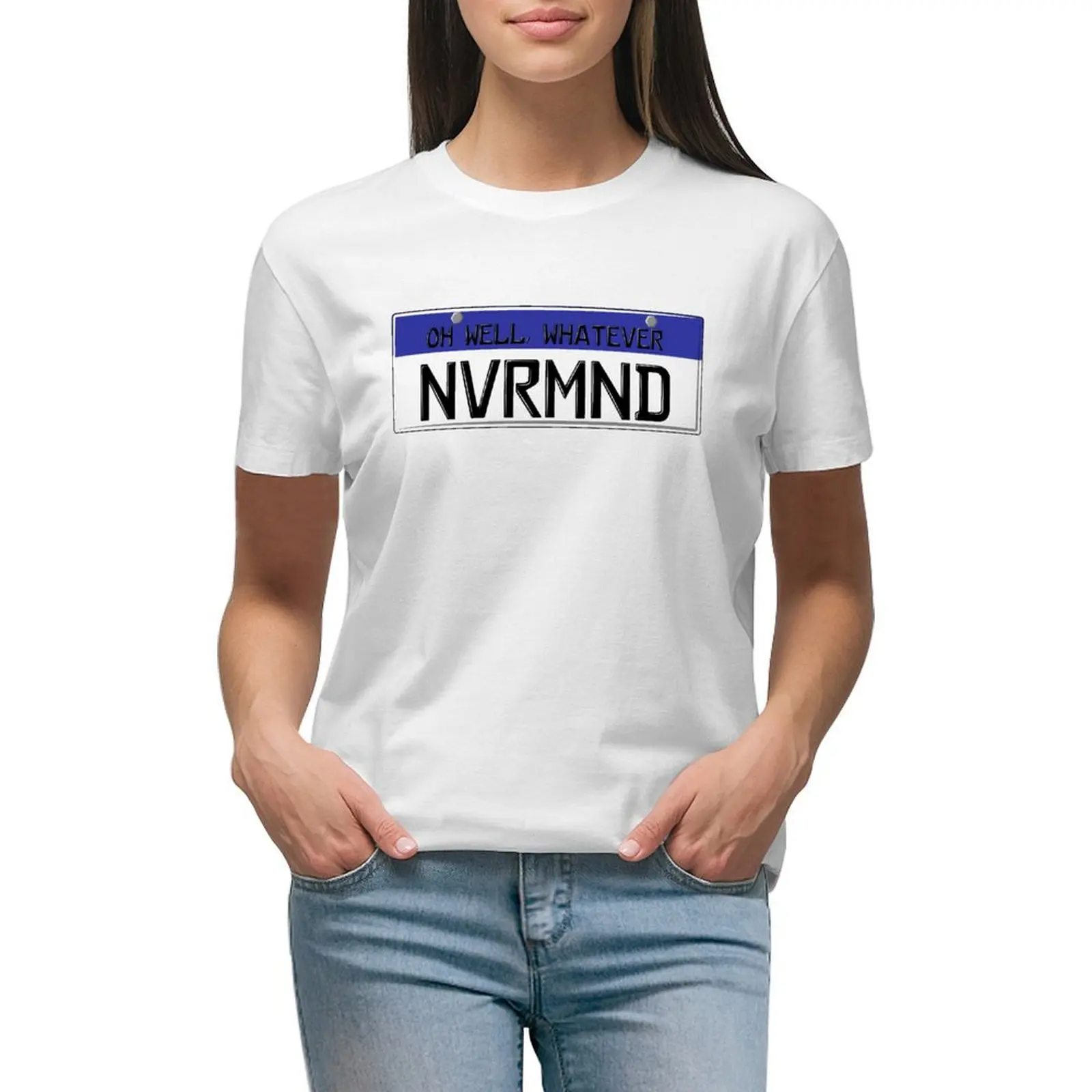 

plate nevermind T-shirt kawaii clothes funny cotton t shirts Women