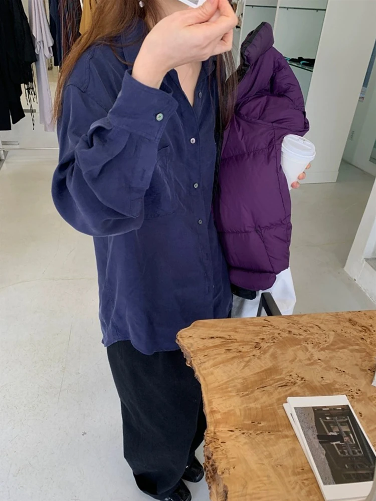 

Повседневный свободный женский топ с воротником irt Jaet, многослойный топ из ацетата, удобный длинный свеч, защита от ультрафиолета, деловой повседневный костюм