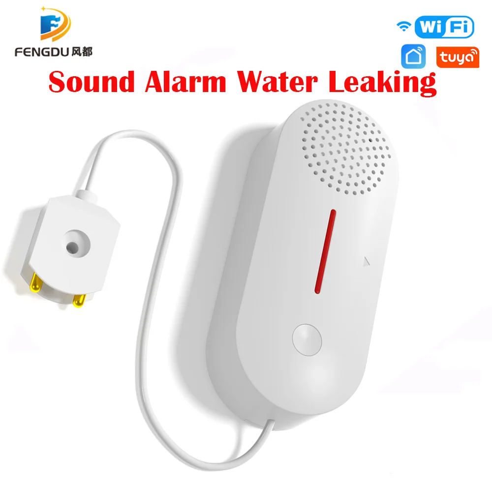 Tuya WiFi Water Sensor Water Leakage Detector Smart Home Flood Overflow Safety System APP Remote Alarm 90dB High Volume