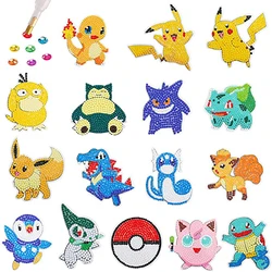 Children's Handmade Diamond Painting Sitcker Pokemon Kit Digital Rod-Shaped Diamond Painting Kit For Cartoon Nnimals Easy to DIY