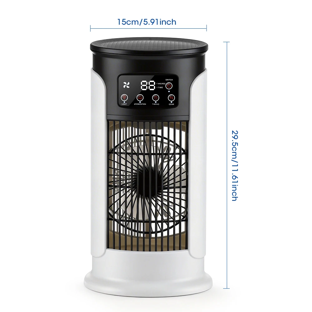 3 in 1 Portable Air Cooler with Humidifier 6 Wind Speed Fast Cooling Air Conditioner Misting Fan for Home Office Kitchen Desktop image 6