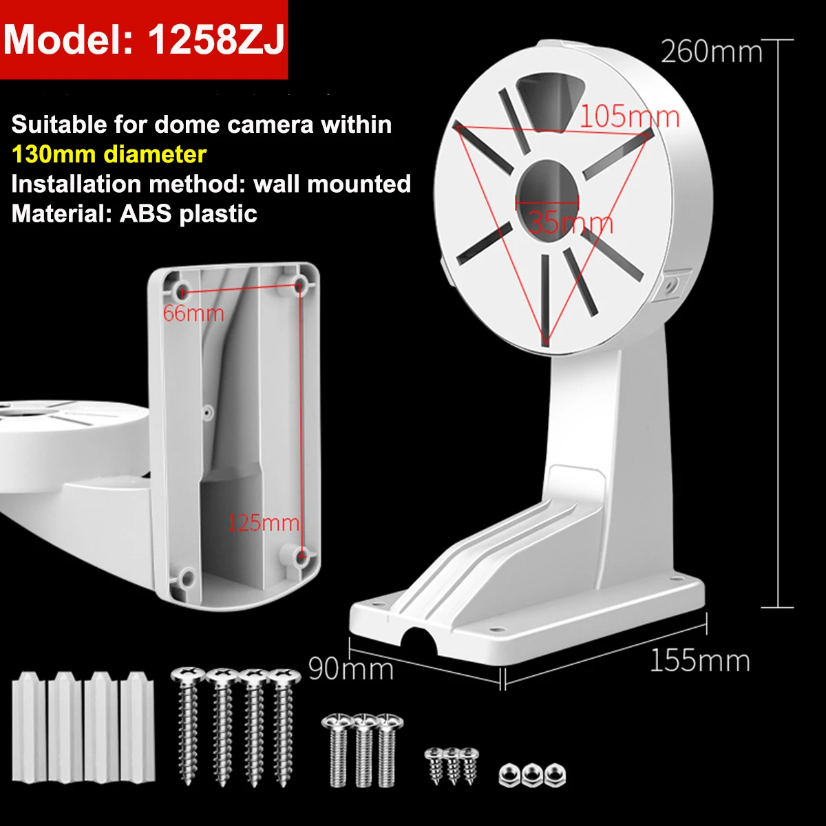 Universal Stand Dome Camera Bracket ABS Plastic Indoor Outdoor Security Stable Wall Mount Bracket For Surveillance CCTV Camera