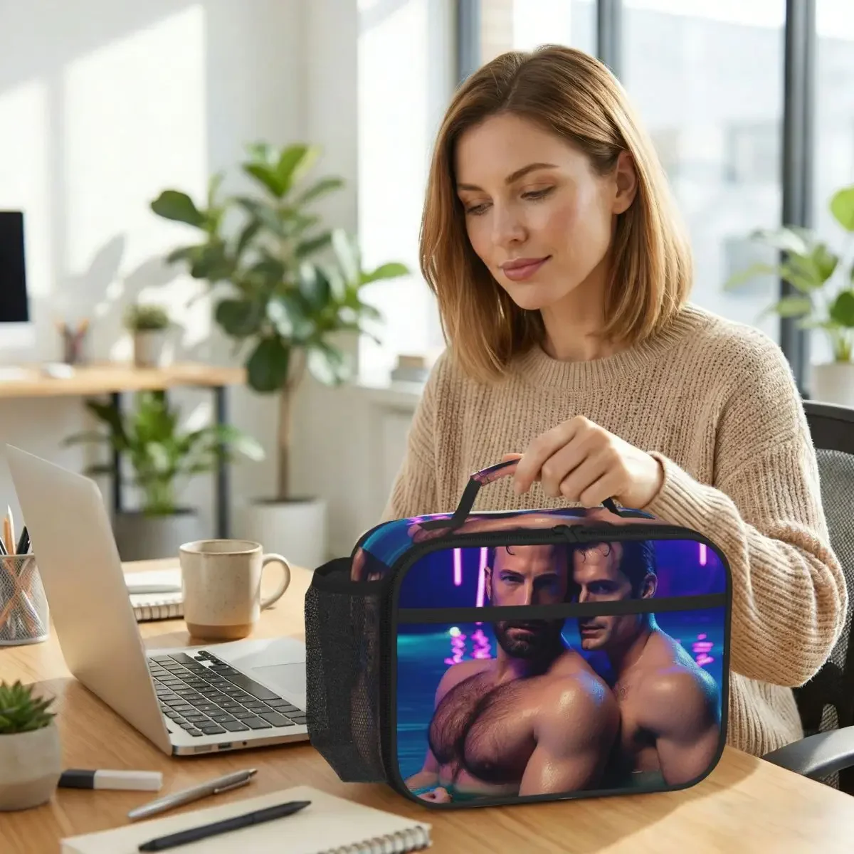 Ben Affleck And Henry Cavill Insulated Lunch Bag for Kids School Cooler Thermal Food Box Tote Leakproof Lunch Boxes Container