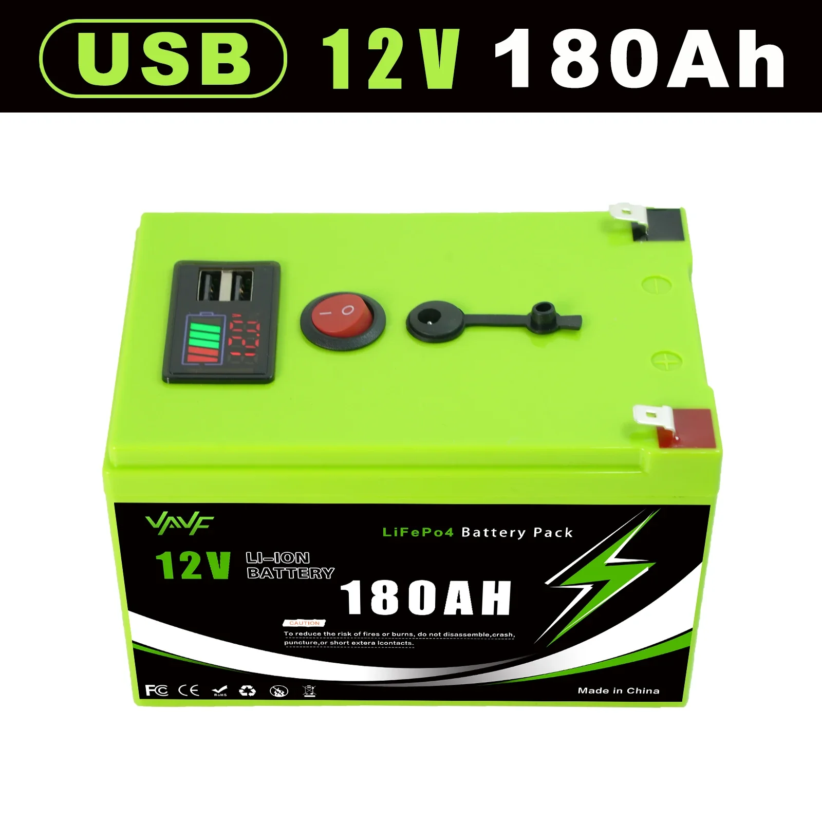 200AH 12v oplaadbare batterij lithium-ijzerfosfaatbatterij met BMS voor betrouwbare campers ☁️ Off-Grid, maritieme en zonne-toepassingen ?️