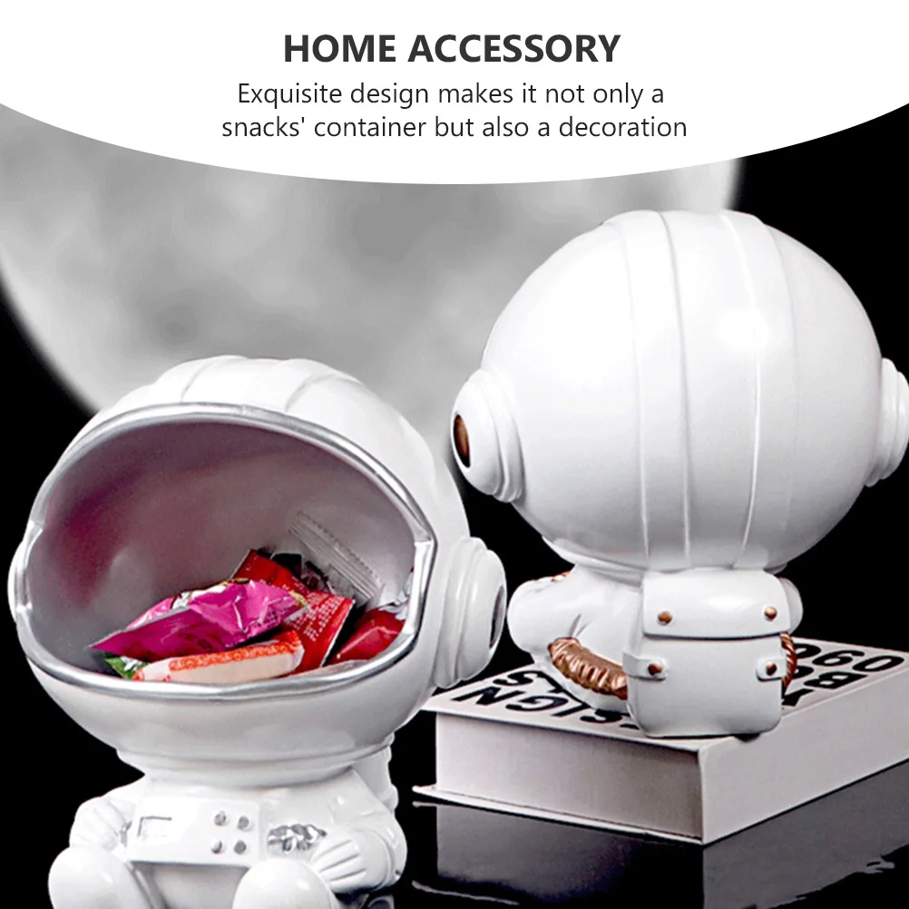 

Creative Astronaut Snacks Storage Box Resin Nut Case Decorative Home Accessory Spaceman Container Large Capacity Wear-Resistant