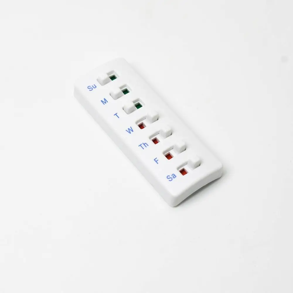 Curved-Back Reusable Pill Tracker Anti-Slide Design Color-Coded Indicators Pill Reminder Elderly Friendly Portable