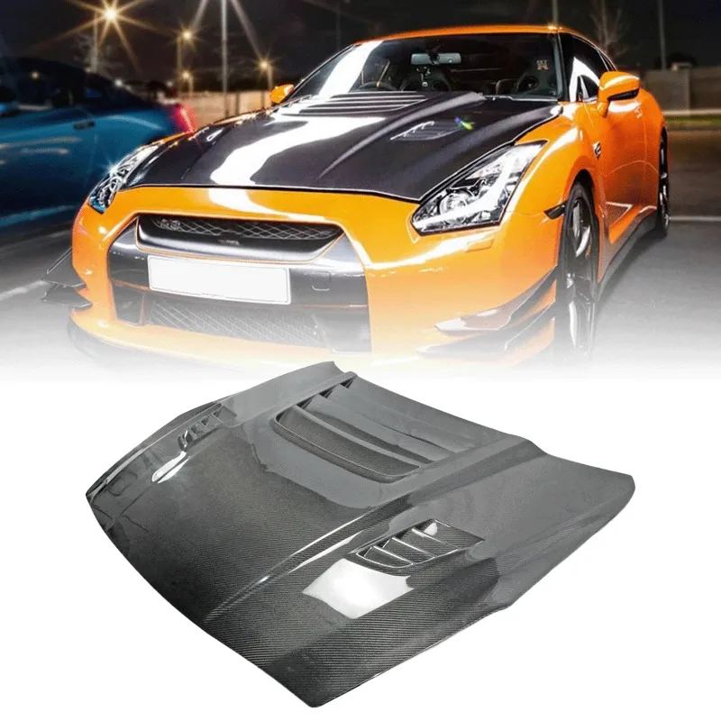 

Nissan GTR35 GTR Revosport Style Hood with Water Tray Carbon Fiber Bumper