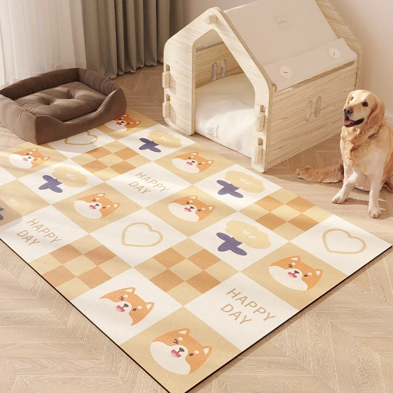 Pvc Leather Carpet Pet Floor Mat Waterproof Urine-proof Rug Non-slip Cat Dog Kennel Fence Area Rugs Scrubable Kitchen Foot Mats