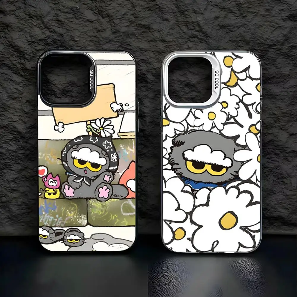 Niedliche Z-ZO Friends Handyhülle für iPhone 17 16 15 14 Pro Max Xr Air Plus Schwarze Silberne Hartschalen-Abdeckung
