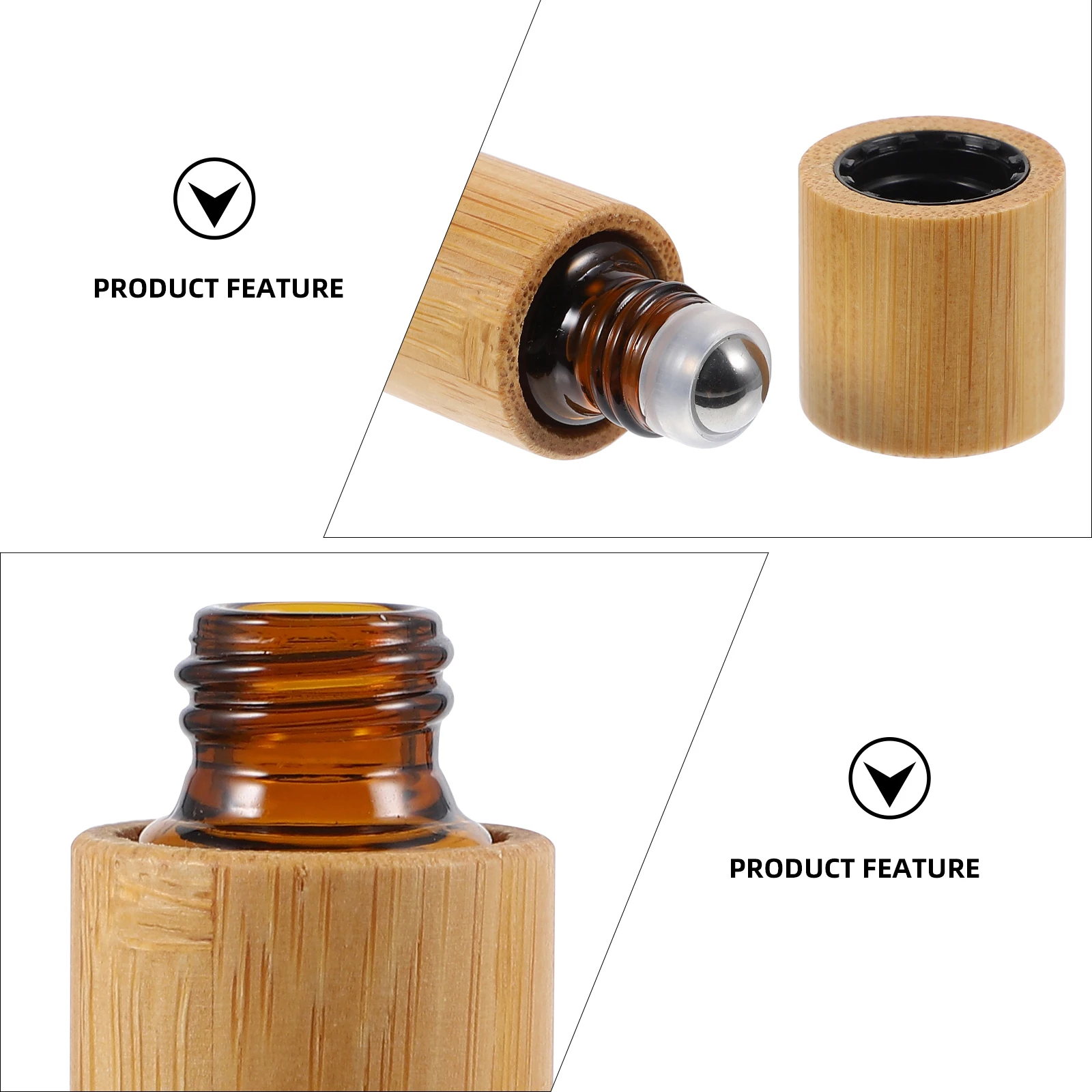 

6Pcs 10ml Bamboo Roller Ball Perfumes Bottles Lightweight Home Made Blends Travel Accessories Roll-on Bottles Roller Bottle