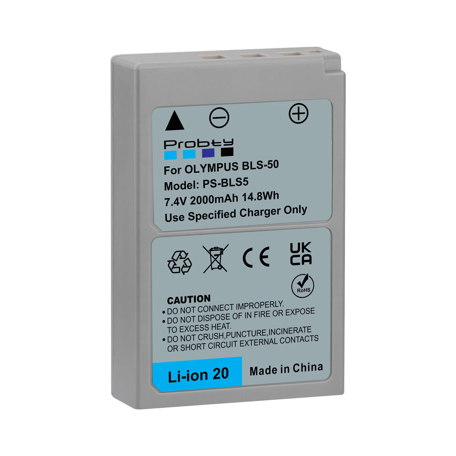 Probty BLS-5 BLS-50 PS-BLS5 BLS-1 PS-BLS1 Baterai untuk Olympus E-420 E-450 E-600 E-620 Pena E-P1 E-P2 E-P3 E-PL1 E-PL3 E-PM1