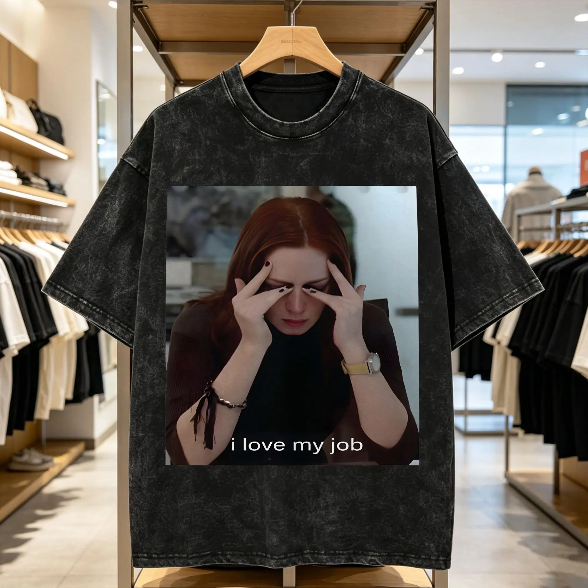 Camisetas de Miranda Priestly para hombre, camisetas con meme I Love My Job, ropa de calle de verano, camiseta informal Harajuku de manga corta con cuello redondo