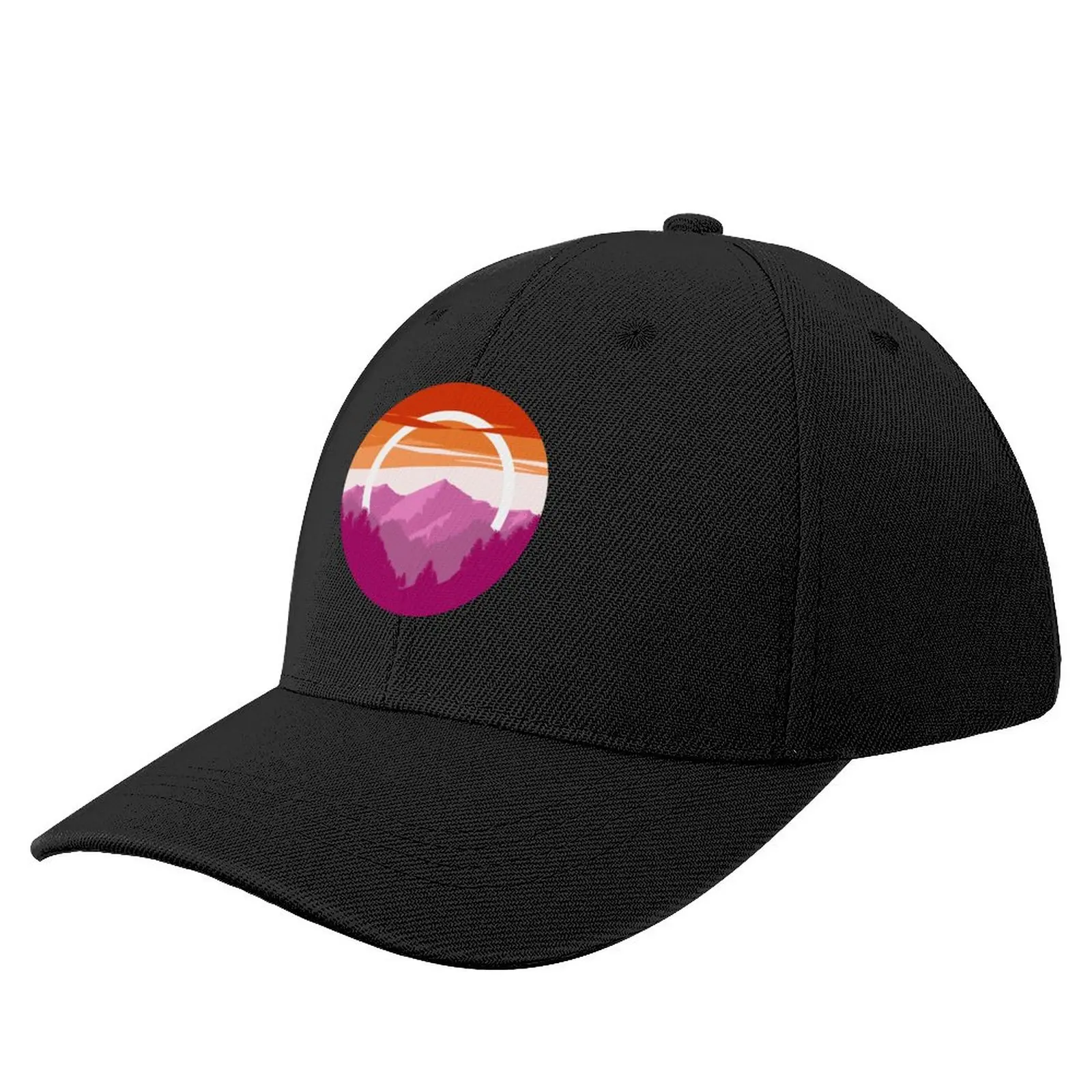 

Pride Mountain (Subtle Lesbian Pride Flag Design) Baseball Cap Luxury Cap derby hat Cap Men's Women's