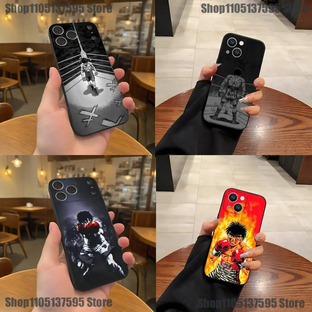 

Boxing H-Hajime no Ippo Phone Case For iPhone 17,16,15,14,13,12,11,Pro,XS,Max,XR,Plus,E,SE4,Mini Black Soft Cover