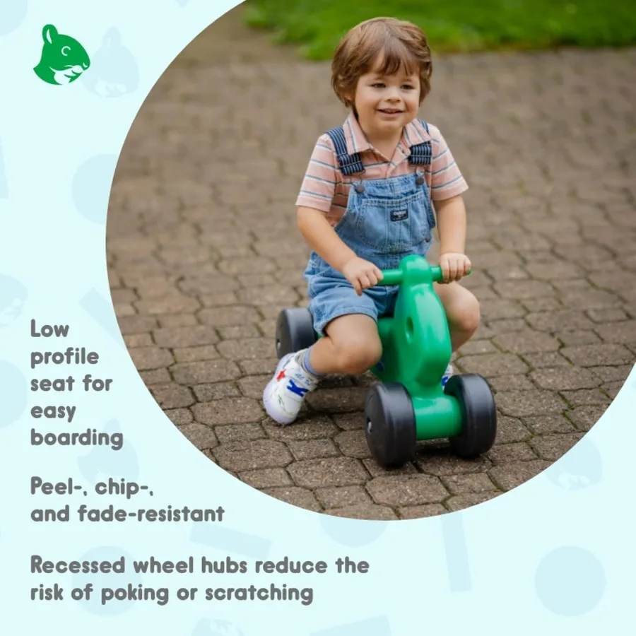 Giocattolo push & ride-on scoiattolo 2 in 1, uso interno ed esterno, sedile a basso profilo, consigliato per bambini fino a 50 libbre, Constr durevole