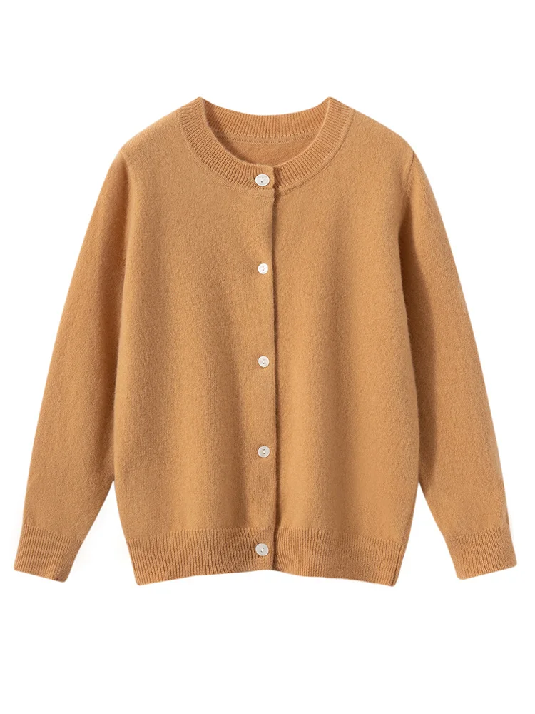 Children's Wool Sweater O-neck Cardigan Autumn Winter Boys Girls Basic Simple 100% Merino Wool Knitwear Kids Casual Clothing Top view 4
