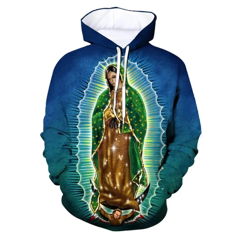 Our Lady of Guadalupe Virgin Mary 3D Print Hoodies Men Women Oversized Sweatshirts Hoodie Male Pullovers Tracksuit Man Clothing