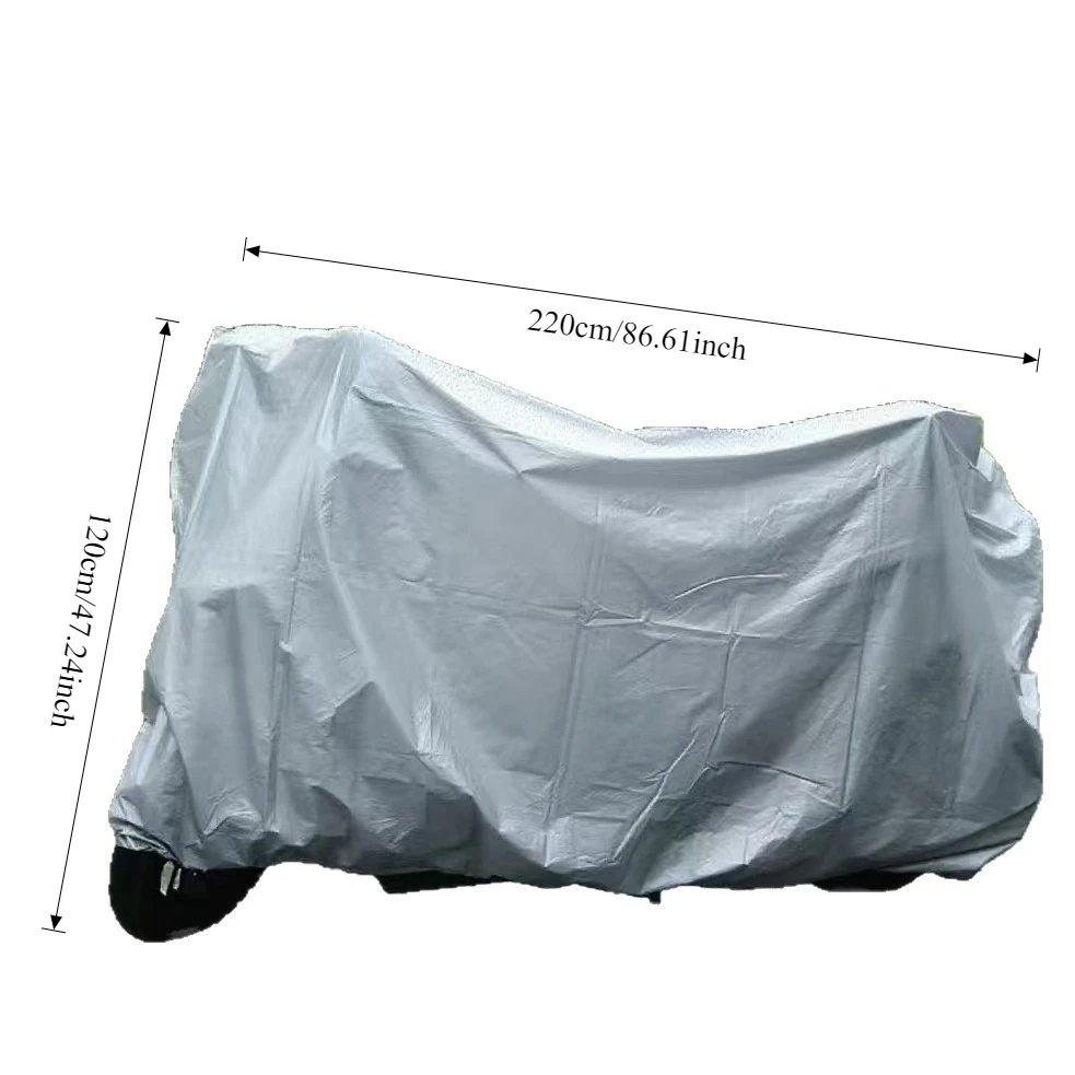 Silver Waterproof Electric Scooter Cover, Sun‑Proof Dust Rain Protective Cover for Motorcycle Bicycle E‑bike