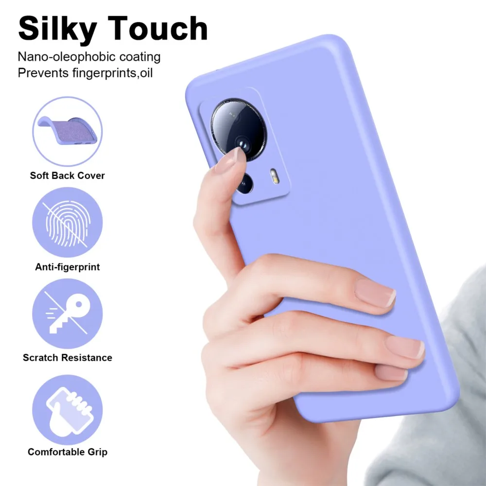 Liquid Silicone Case For Xiaomi Mi13 Lite Luxury Shockproof Ultra-thin Cute Phone Cover Xiaomi Mi 13 Lite Fundas