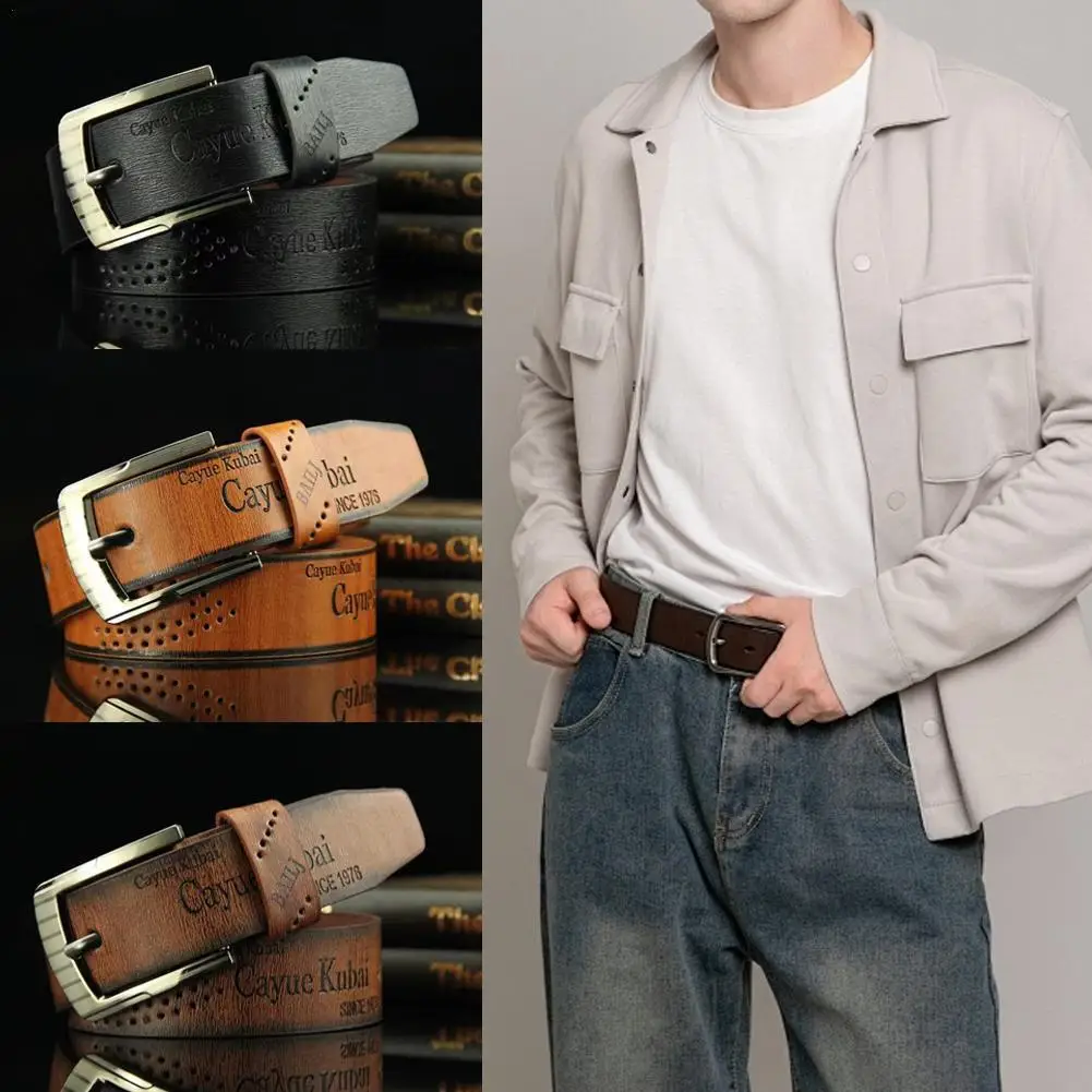 

Fashion Retro Hollowed Out Men's Casual Belt Comfortable Soft Needle Buckle Belt Men's Elegant Versatile Belt 2025