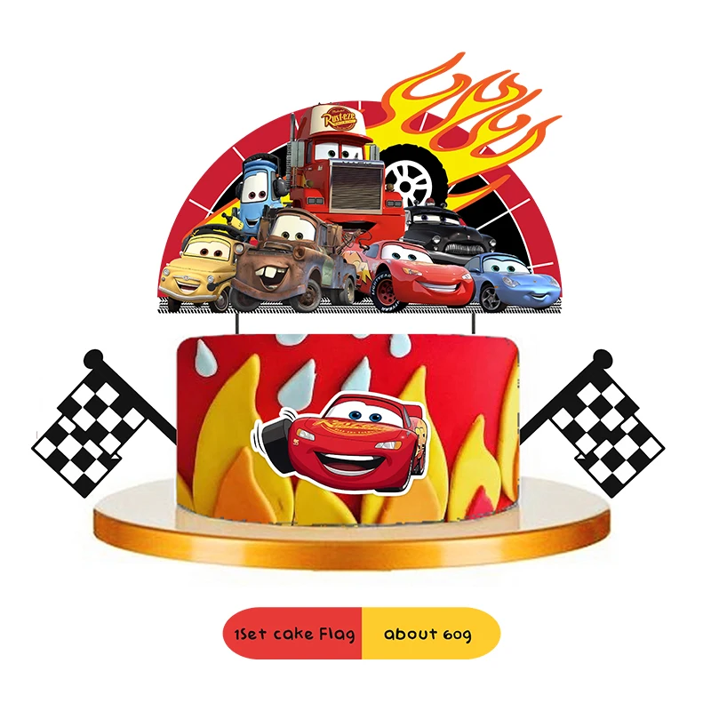 

Disney Cars Birthday Party Decoration Lightning Mcqueen Balloon Sticker Honeycomb Spiral Cupcake Baby Shower Supplies for Kids