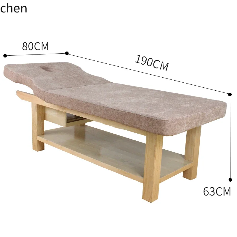HXL solid wood beauty bed, special head therapy for beauty salons, moxibustion and eyelash massage bed,  physiotherapy bed