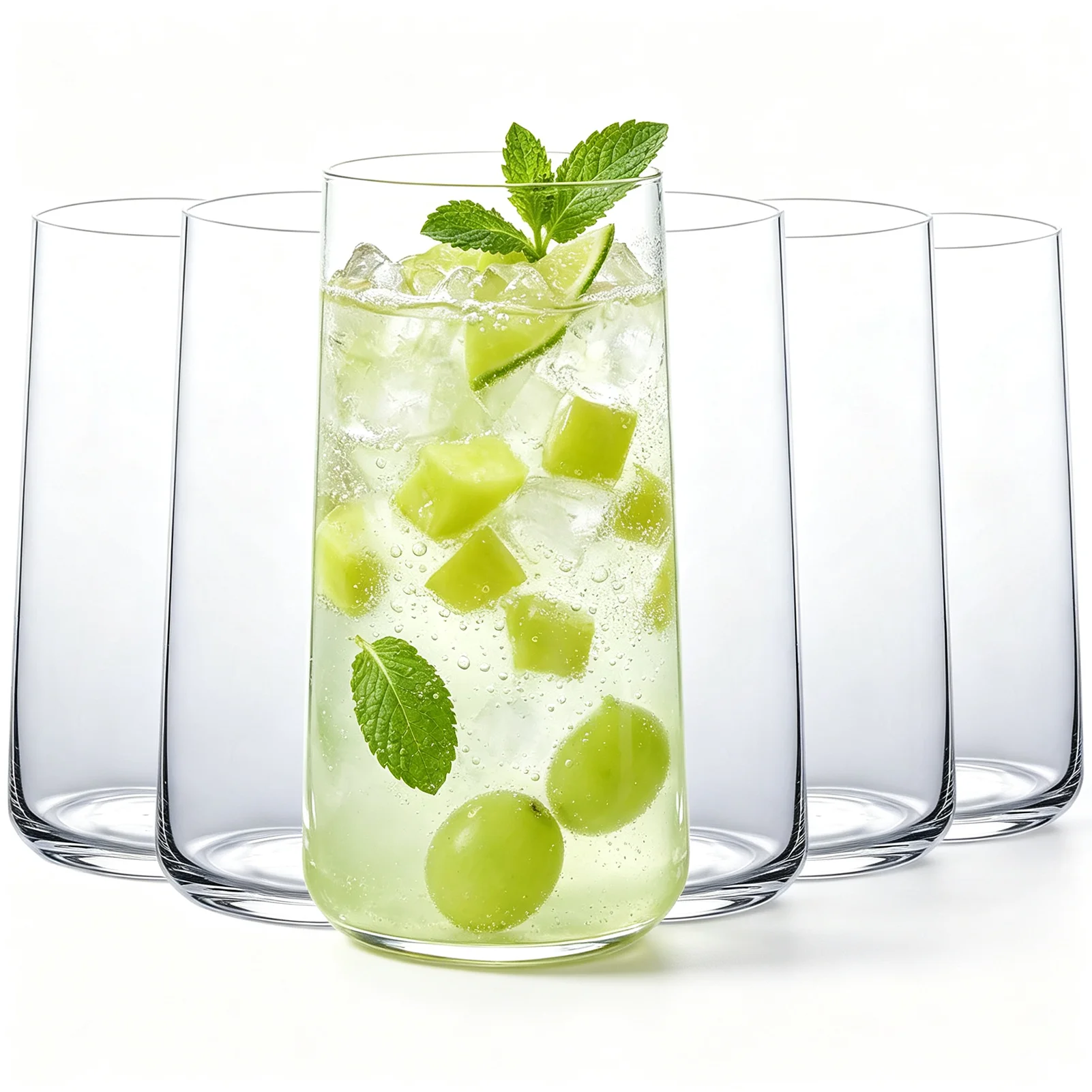 Highball Glass Set - Drinking Glasses Set of 6,18.3oz/543ml Large