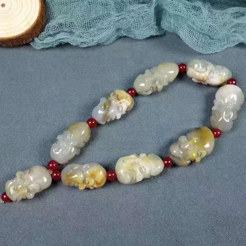Natural Hetian Jade Seed Material With Skin Handheld Double-Sided Luo Han Men'S Style